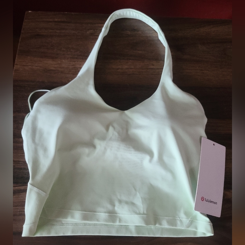 Lululemon Lime Green Halter Tank Top, Padded, Size 8